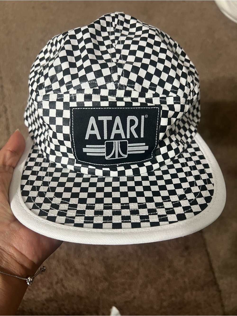 Atari Black & White Checkered Cap. Great condition